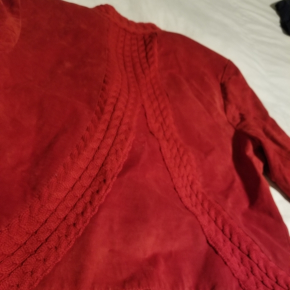 ✨Sold✨ Red suede jacket - Picture 3 of 5